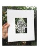 White Floral Hamsa Laser-Cut Paper Wall Art by David Fisher (Color Opt