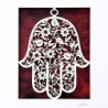 White Floral Hamsa Laser-Cut Paper Wall Art by David Fisher (Color Opt