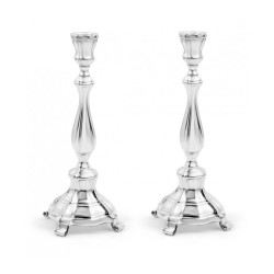 Sterling Silver Shabbat Candlesticks Classic Smoot... | Silver Judaica