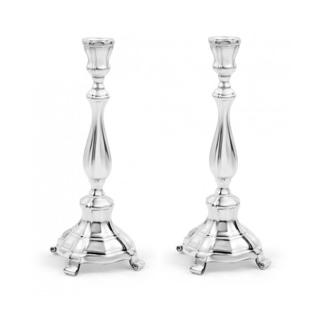 Sterling Silver Shabbat Candlesticks Classic Smoot... | Silver Judaica