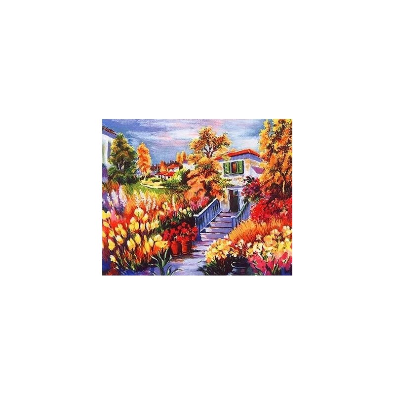 A Little House with Flowers. Artist: Zina Roitman. Handsigned & Number