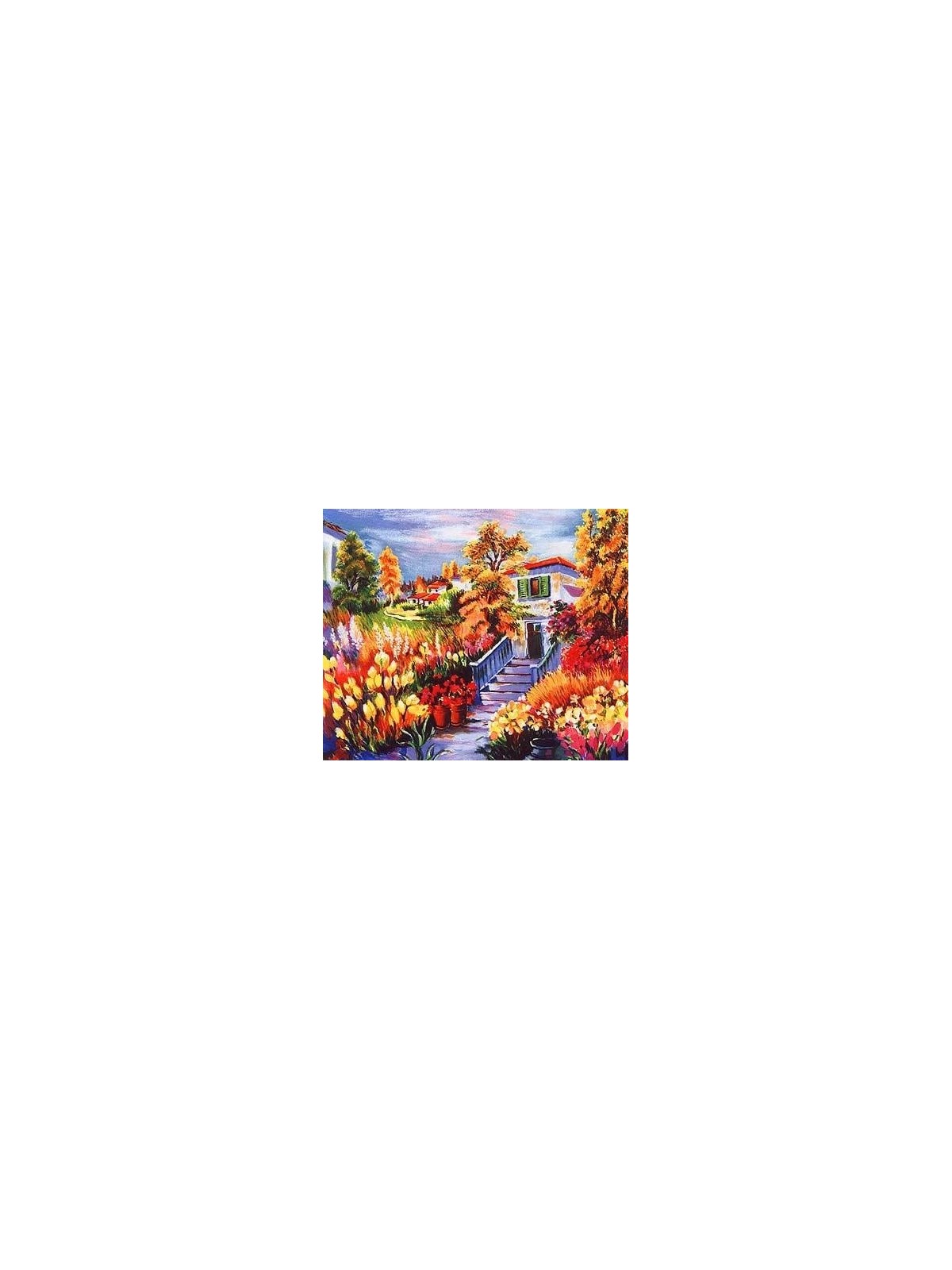 A Little House with Flowers. Artist: Zina Roitman. Handsigned & Number