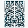 Prague Menorah Laser-Cut Paper Wall Hanging by David Fisher