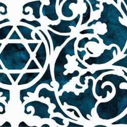 Prague Menorah Laser-Cut Paper Wall Hanging by David Fisher