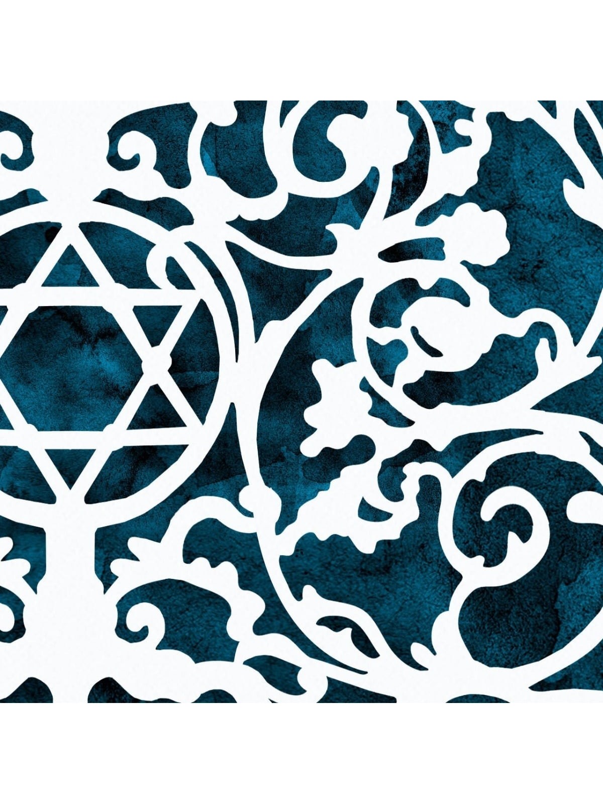 Prague Menorah Laser-Cut Paper Wall Hanging by David Fisher