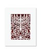 Prague Menorah Laser-Cut Paper Wall Hanging by David Fisher