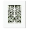 Prague Menorah Laser-Cut Paper Wall Hanging by David Fisher