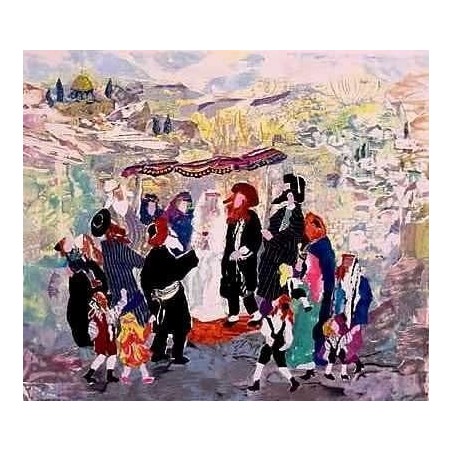 Jewish Wedding in Jerusalem. Artist: Judith Yellin. Hand Signed & Numb