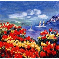 Poppies in the Wind. Artist: Zina Roitman. Handsigned & Numbered Limit