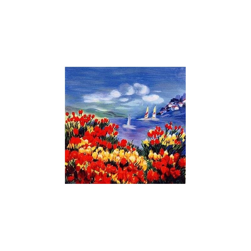 Poppies in the Wind. Artist: Zina Roitman. Handsigned & Numbered Limit