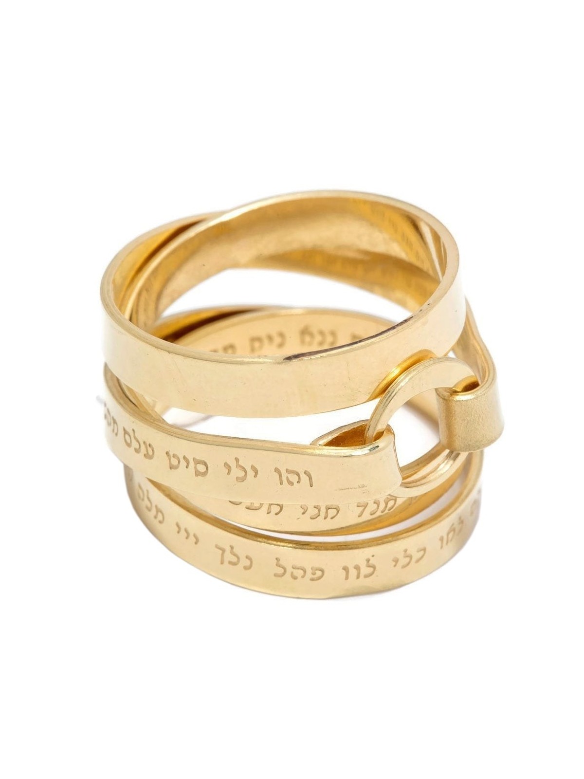 18K Gold-Plated Wrap Kabbalah Ring - 72 Names of God