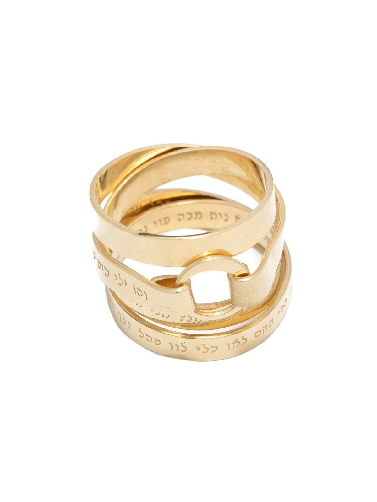 18K Gold-Plated Wrap Kabbalah Ring - 72 Names of God