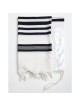 Traditional 100% Wool Non-Slip Tallit Prayer Shawl with Black Stripes