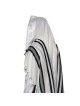 Traditional 100% Wool Non-Slip Tallit Prayer Shawl with Black Stripes