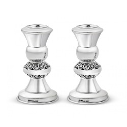 Sterling Silver Mini Shabbat Candlesticks | Silver Judaica