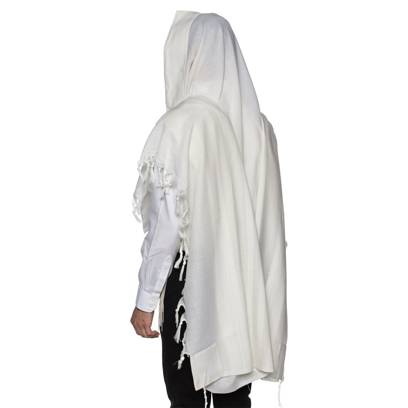100% צמר טלית טלית מונע החלקה לבן