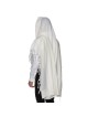100% Wool Non-Slip Tallit Prayer Shawl White