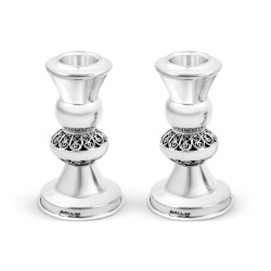 Sterling Silver Mini Shabbat Candlesticks | Silver Judaica