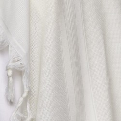 100% Wool Non-Slip Tallit Prayer Shawl White