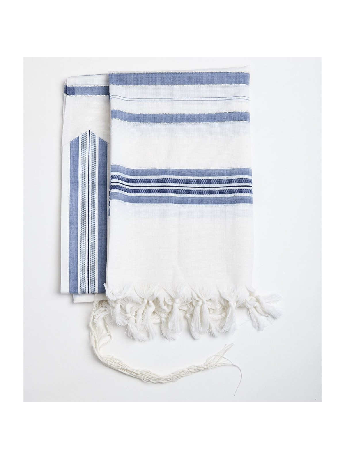 100% Wool Non-Slip Tallit Prayer Shawl with Jeans Stripes