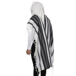 Chabad 100% Wool Non-Slip Tallit Prayer Shawl