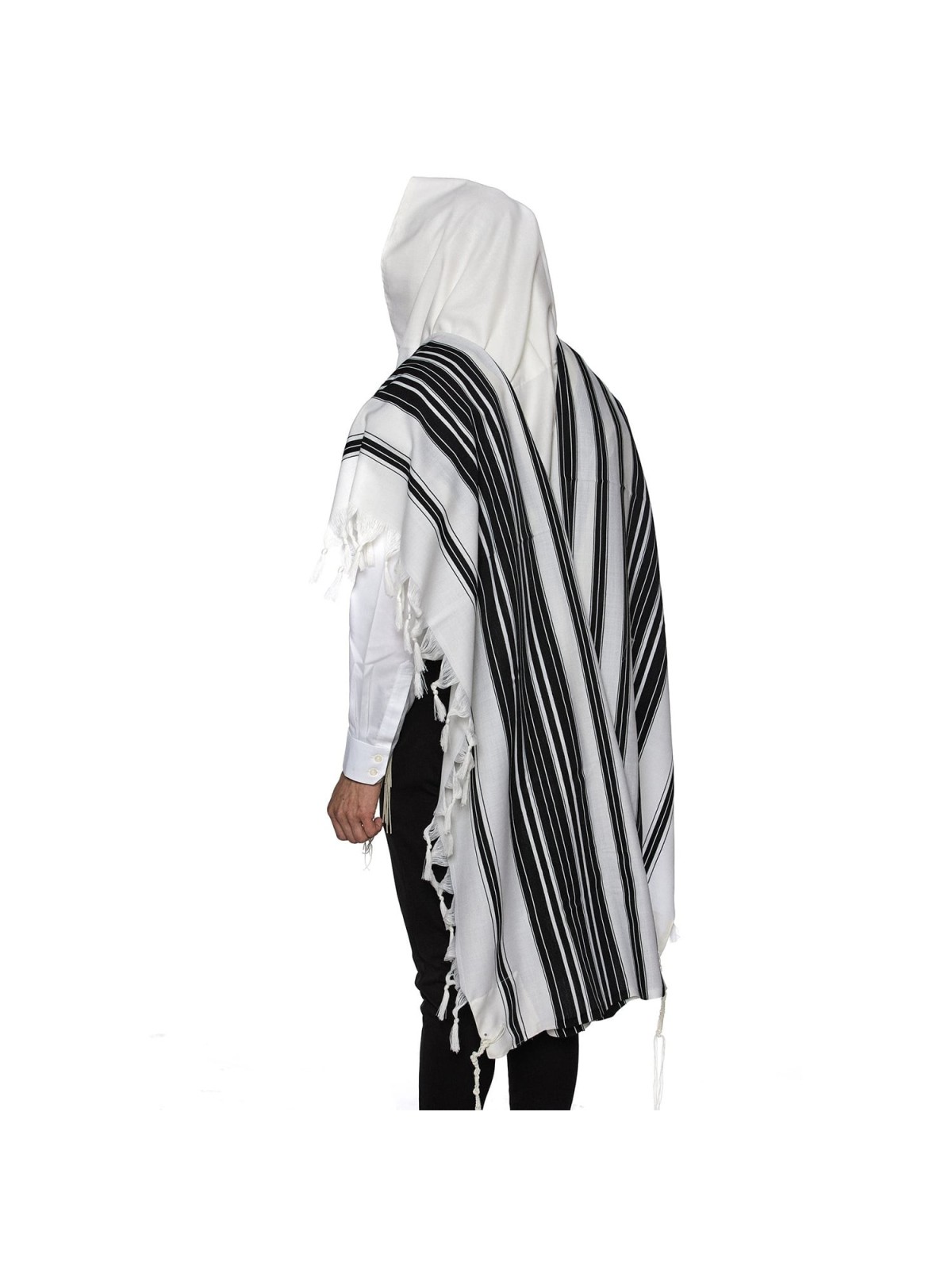 Chabad 100% Wool Non-Slip Tallit Prayer Shawl