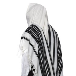 Chabad 100% Wool Non-Slip Tallit Prayer Shawl
