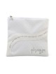 White Faux Leather Tallit and Tefillin Bag Set with Priestly Blessing