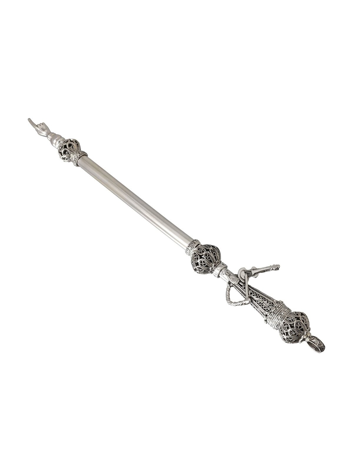 Sterling Silver 'Fiddler' Torah Pointer With Filigree Design, Traditio
