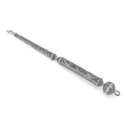 Shoham Yemenite Art Long and Elegant Sterling Silver Filigree Torah Po