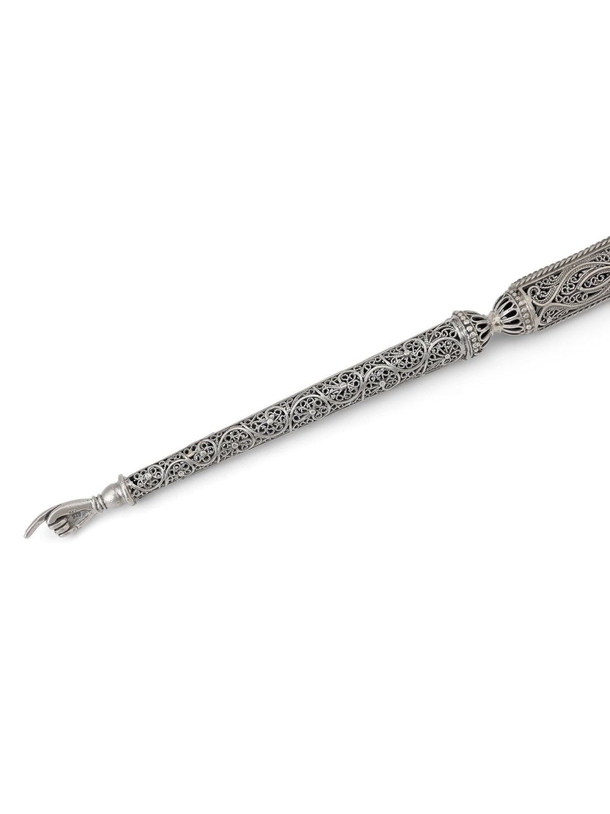 Shoham Yemenite Art Long and Elegant Sterling Silver Filigree Torah Po