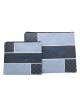 Faux Leather Shades of Blue Tallit & Tefillin Bag Set with Diamond Pat