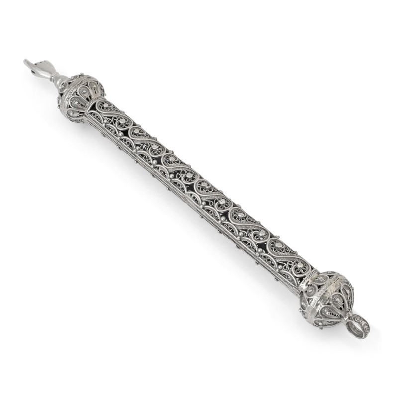 Shoham Yemenite Art Sterling Silver Filigree Swirl Torah Pointer