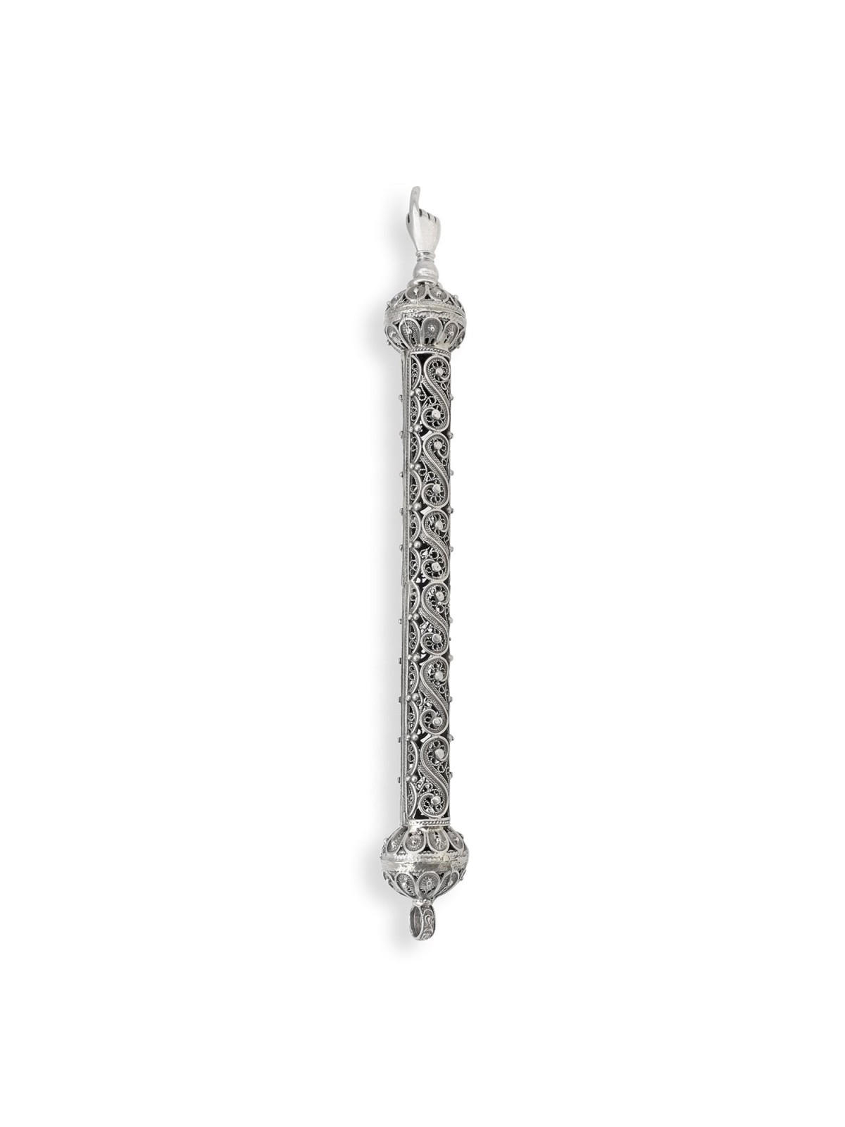 Shoham Yemenite Art Sterling Silver Filigree Swirl Torah Pointer
