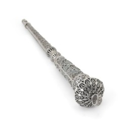 Traditional Yemenite Art Long Sterling Silver Torah Pointer with Filig