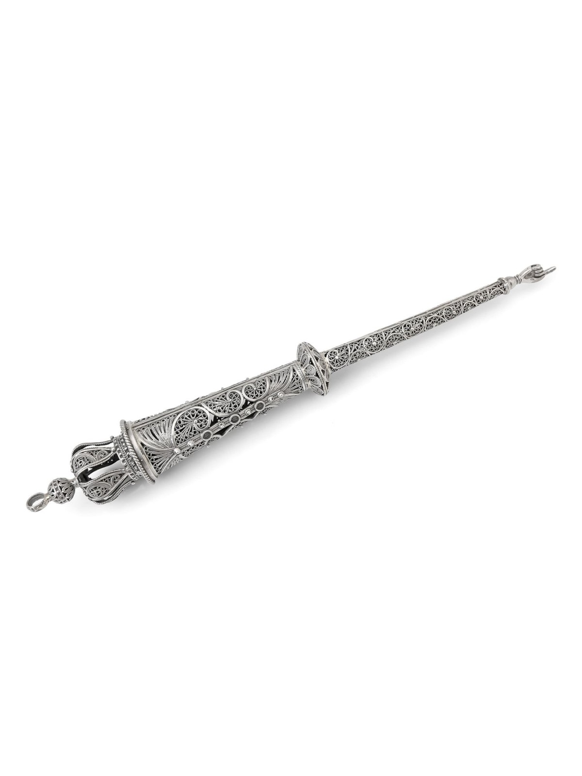 Shoham Yemenite Art Handcrafted Sterling Silver Torah Pointer with Reg