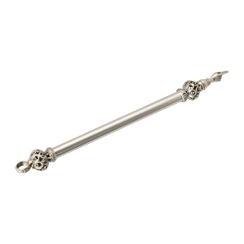 Traditional Sterling Silver Torah Pointer With Filigree Design