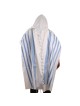 100% Cotton Non-Slip Tallit Prayer Shawl with Light Blue Stripes