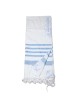 100% Cotton Non-Slip Tallit Prayer Shawl with Light Blue Stripes
