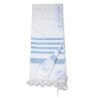 100% Cotton Non-Slip Tallit Prayer Shawl with Light Blue Stripes