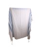 100% Cotton Non-Slip Tallit Prayer Shawl with Light Blue Stripes