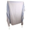 100% Cotton Non-Slip Tallit Prayer Shawl with Light Blue Stripes