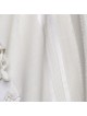 100% Wool Non-Slip Tallit Prayer Shawl Glossy White with Floral Design