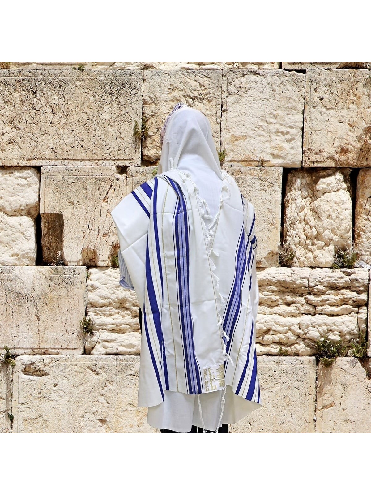 Talitnia Traditional Blue with Gold Stripes Pure Wool Tallit (Prayer S