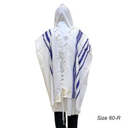 Talitnia Traditional Blue with Gold Stripes Pure Wool Tallit (Prayer S
