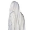 100% Wool Non-Slip Tallit Prayer Shawl White and Silver