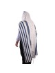100% Cotton Non-Slip Tallit Prayer Shawl with Navy Blue Stripes