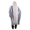 100% Cotton Non-Slip Tallit Prayer Shawl with Navy Blue Stripes