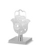 Silver-Plated Hamsa Sculpture with Jerusalem Design by Hazorfim