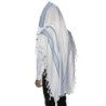 100% Wool Non-Slip Tallit Prayer Shawl with Light Blue Stripes